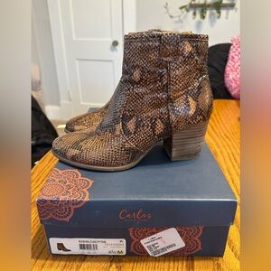 Carlos by Carlos Santana Snakeskin Ankle Booties